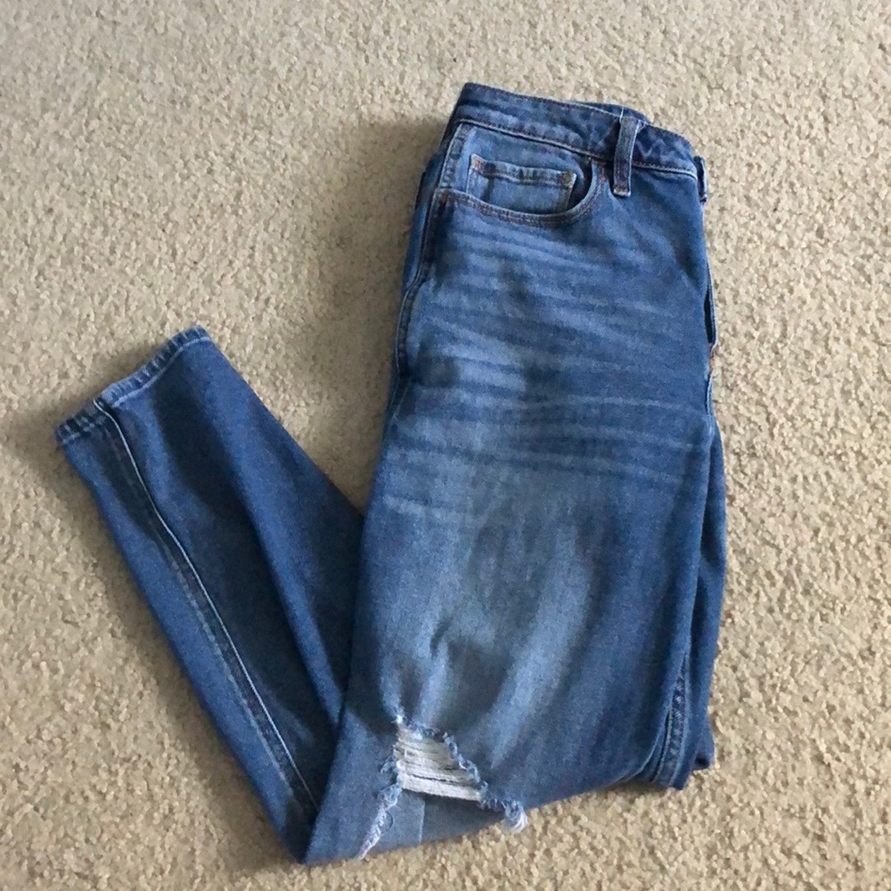 Dark blue mom jeans